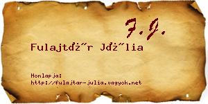 Fulajtár Júlia névjegykártya